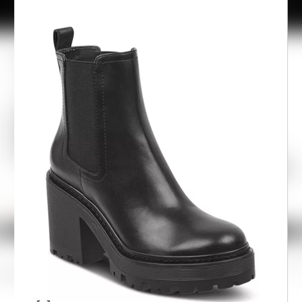 Kendall & Kylie Leather Chunky Heel Platform Boots Size 7.5